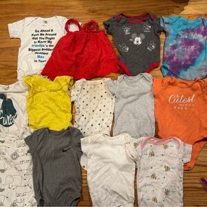 30pc BUNDLE Baby Girl 3-6 Mos Clothes Tees Short Long Sleeve Shirts Onesie Pants